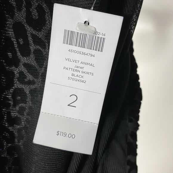 Chico's Janet Animal Print Velvet Burnout High Low Skirt Women's 2 US Large NWT - Picture 5 of 7